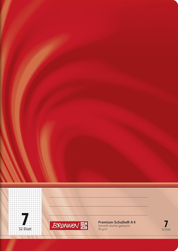 Brunnen 104440702 Schulheft A4 Vivendi (32 Blatt, 7 mm kariert, Lineatur 7)