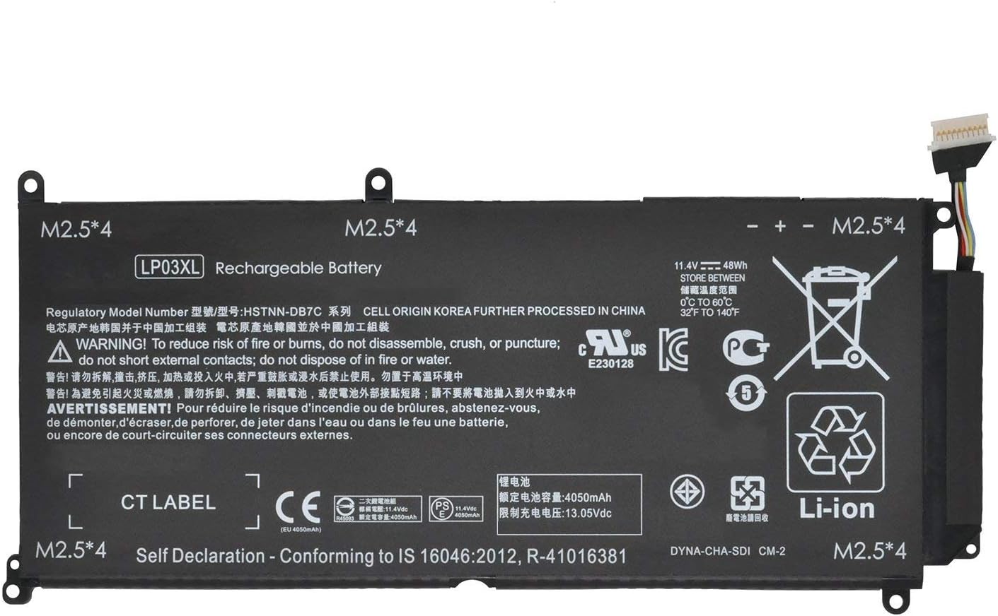 7XINbox 11.4V 48Wh LP03XL Laptop Battery compatible with HP Envy 15-ae000 15-ae100 M6-P113Dx M6-P Series HSTNN-DB6X HSTNN-DB7C HSTNN-UB6R TPN-C121 4 804072-241 807211-121 807417-005 804072-541