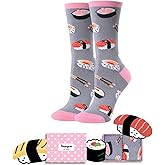HAPPYPOP Funny Socks for Women - Donut Popcorn Sushi Gifts, Taco Pizza Pickle Socks