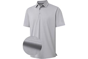 M MAELREG Golf Shirts for Men Dry fit Sports Jacquard Lightweight Performance Texture Short Sleeve Collared Polo Shirts
