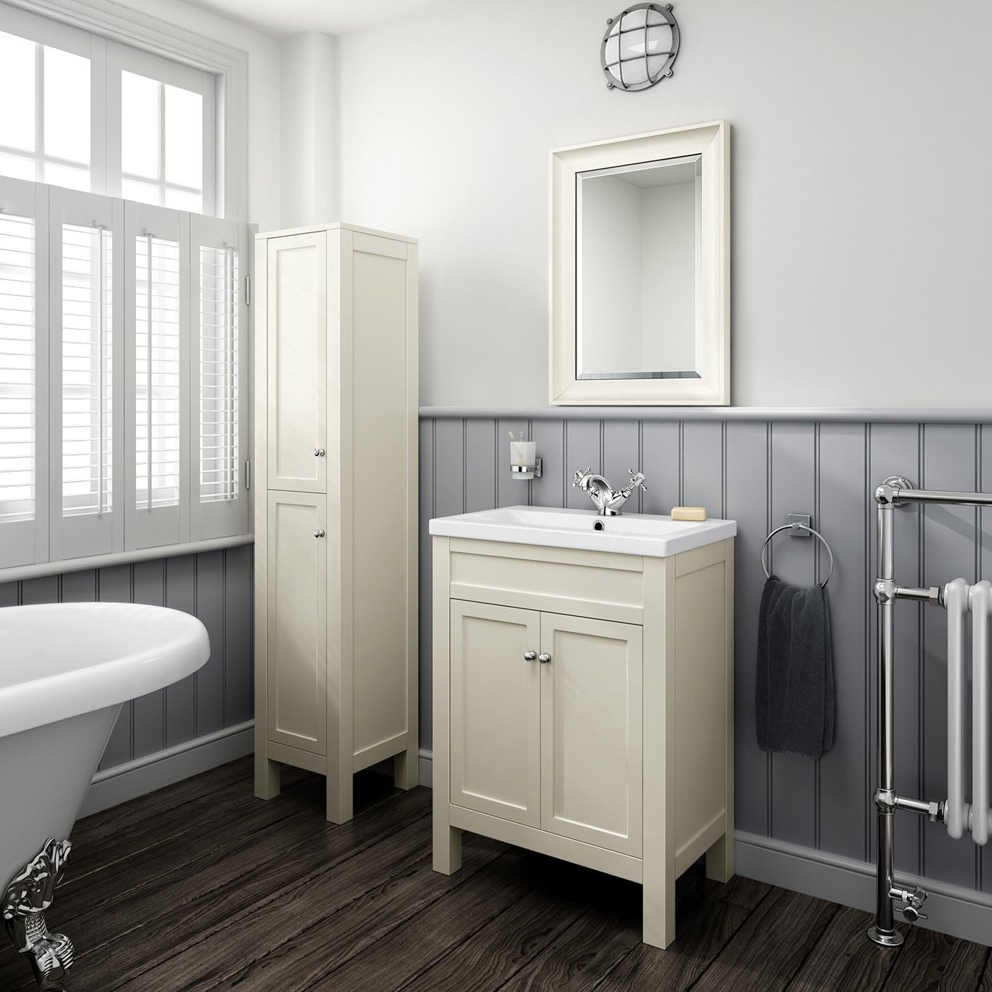 Traditional Bathroom Vanity Unit Furniture Cloakroom Storage Basin