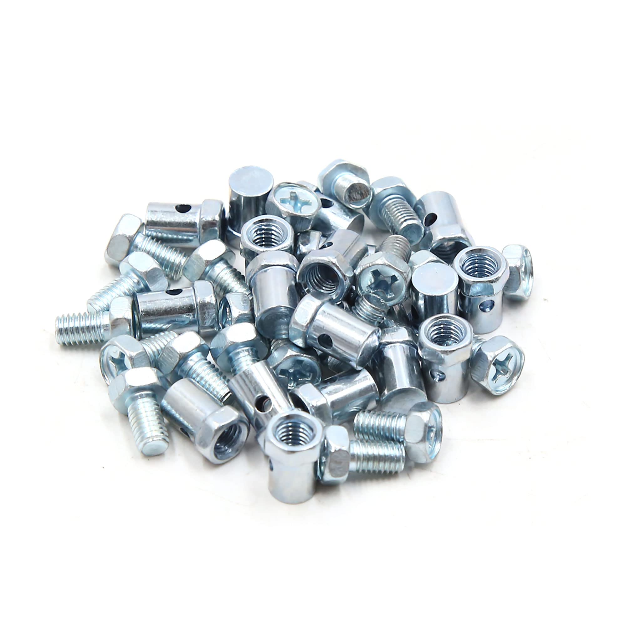 sourcingmap 20pcs 7mm Bucket Scooter Brake Cable Wire Solderless Nipple Screws