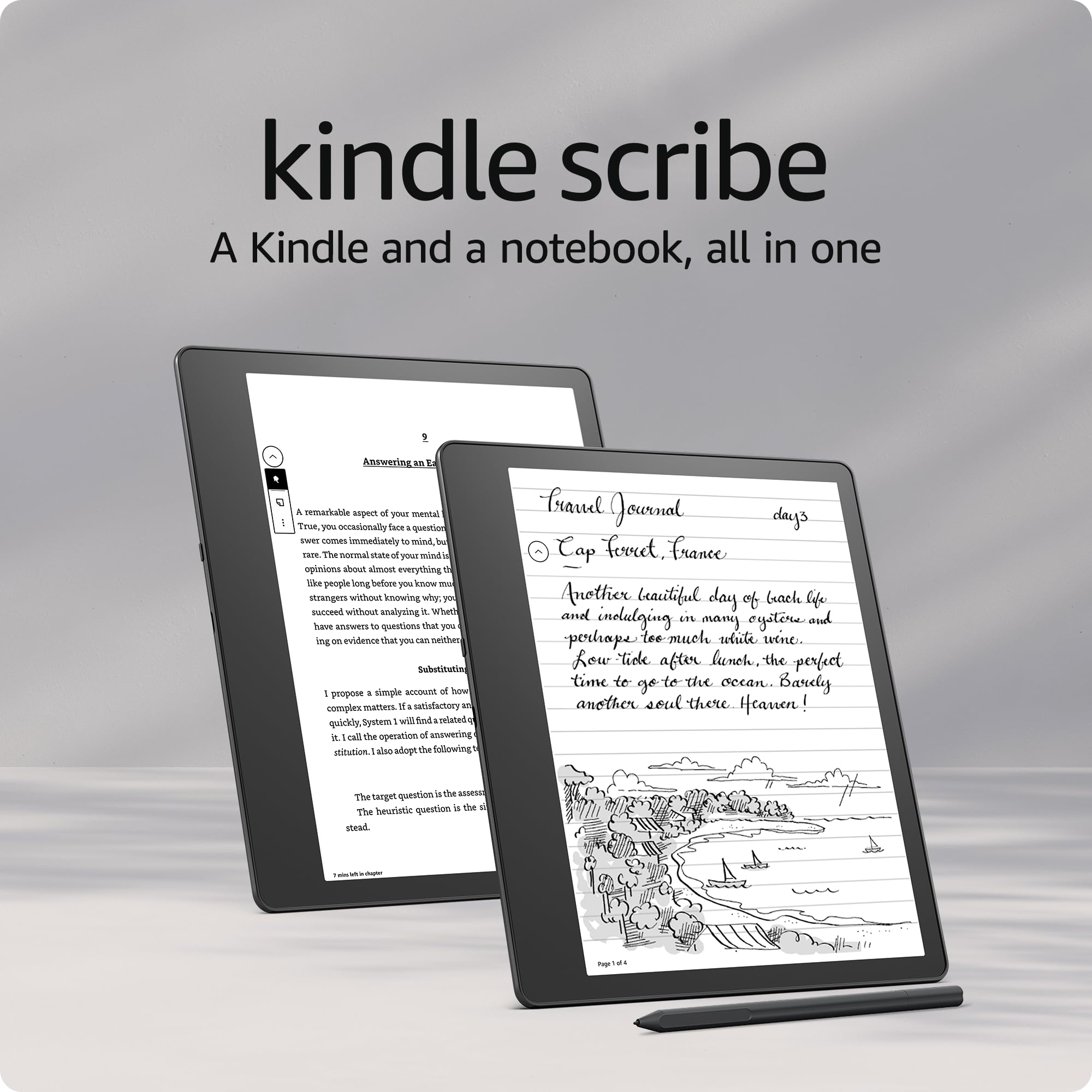 Like-New Amazon Kindle Scribe (64 GB) the first Kindle and digital notebook, all in one, with a 10.2” 300 ppi Paperwhite display, includes Premium Pen