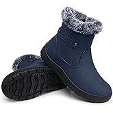 SHIBEVER Women's Snow Boots Winter Fur Lined Waterproof Anti-Slip Booties Women Ankle Snow Boots