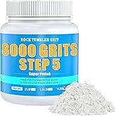 Rock Tumbler Grit - 8000 Grit Aluminum Oxide Polish for Final Step 5, Ultra-Fine Abrasive Powder for Rocks, Glass, Gems & Jewelry Making - Premium Polish Refill for High Gloss Finish, 1 Lb