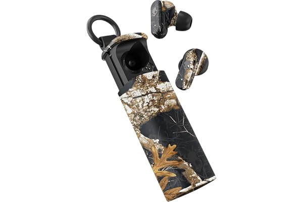 Skullcandy Dime Evo Wireless Earbuds, Bluetooth Headphones, Noise Isolating Fit, Up to 36 Hours Battery, Microphone for iPhone Android, Easy Carry with Clip-Anywhere Case - Realtree Edge Colors Black