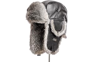 frr Leather Rabbit Fur Aviator Hat