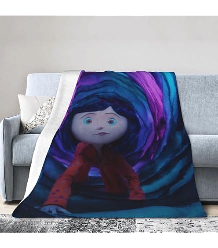 Rwillppycfei Dark Fantasy Horror Coraline Throw Blanket 60x80 Inches - Flannel Halloween Blanket All Seasons Cozy - View #5