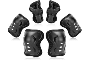RUNDONG Youth / Kids Knee Pads Elbow Pad Wrist Guards Protective Set for 3 - 15 Years Child Ice Skating Roller Skates Scooter Inline Skating BMX Bike Cycling Skateboard Riding And Outdoor Extreme Multi-Sports