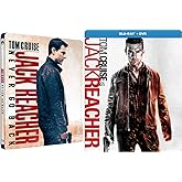 Tom Cruise Steelbook Jack Reacher Double Feature DVD + Blu Ray & Jack Reacher: Never Go Back Movie Bundle