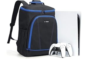 BGTREND Carrying Case for PS5, Gaming Console Bag with Multiple Pockets for Accessories and 15.6" Laptop, Portable for Travel and Storage, Black