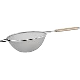 Winco MS2K-10D Strainer, 10.5-Inch Diameter, Double Fine Mesh, Medium, Stainless Steel, Tan