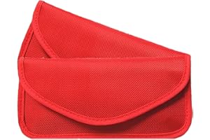 NO SNOOPING ALLOWED Faraday Key Fob Protector (2 Pack), Premium Faraday Bag/Pouch, Car Key Signal Blocker, Signal Blocking Bag for Cell Phone Privacy P (Red)