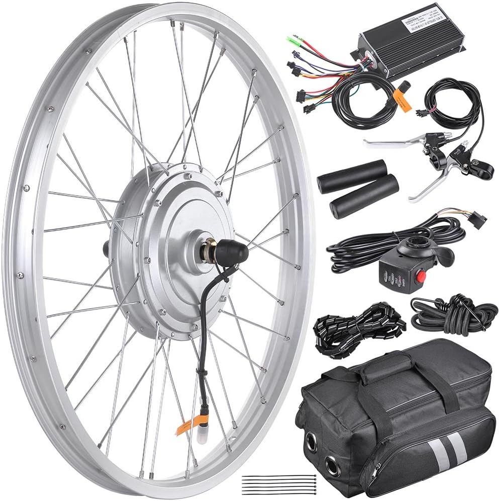 ZeHuoGe 36V 750W Electric Bike Motor Fat Tire Kit - Front Wheel Thumb Throttle 3 LEDs Indicator Lights Can Be Installed Disc Brakes Waterproof Connection US Delivery