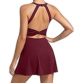 JAFINSY Womens Workout Tennis Dress with Built in Shorts and Bra Athletic Golf Activewear for Exercise