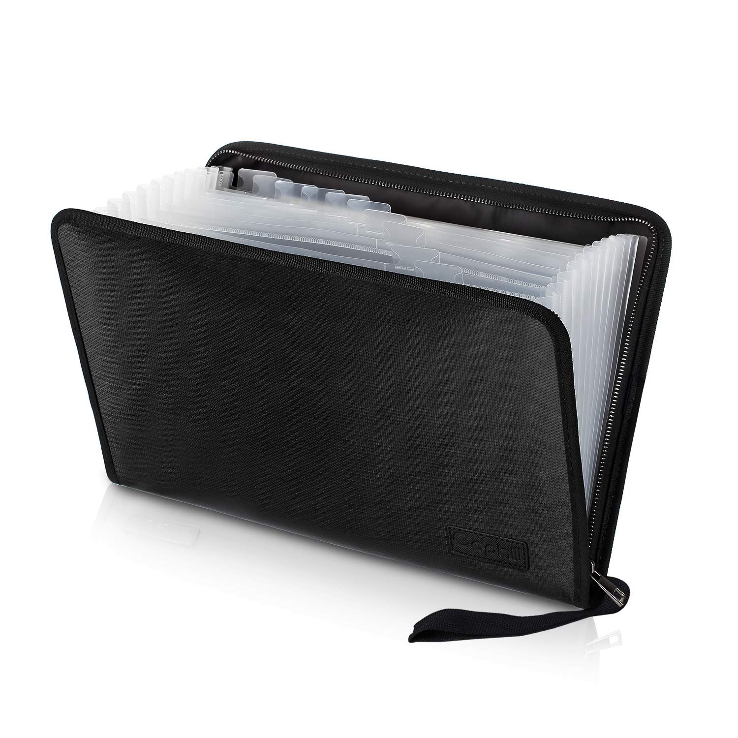 ファイルフォルダーA4 Caphill 12ポケット 耐火耐水 防火ファスナー ドキュメントファイル じゃばら 書類挟み 紙挟み