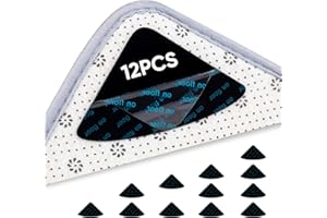 Asknoon Rug Gripper for Hardwood Floors, 12PCS Non Slip Rug Corner Grippers for Area Rugs Under Rug Carpet Keep Corners Flat (Sector)