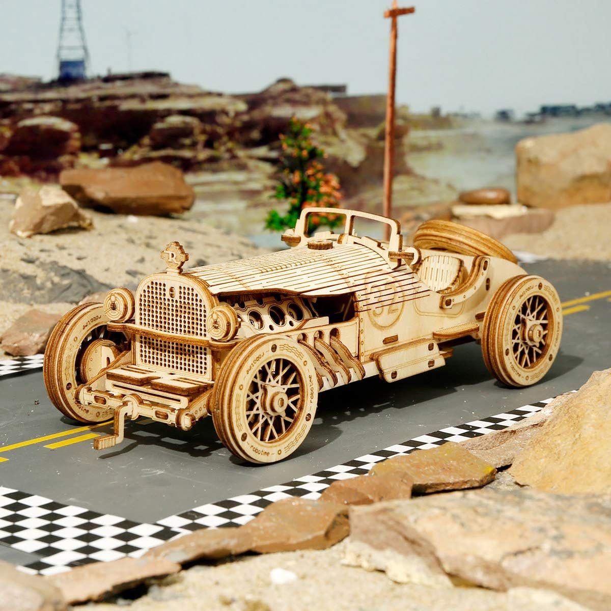 Jeux ROKR Car en Bois à Construire Army JEE 3D Puzzle Maquette Bois Maquette mécanique pour des Jeux ROKR Car en Bois à Construire Army JEE 3D Puzzle Maquette Bois Maquette mécanique pour des