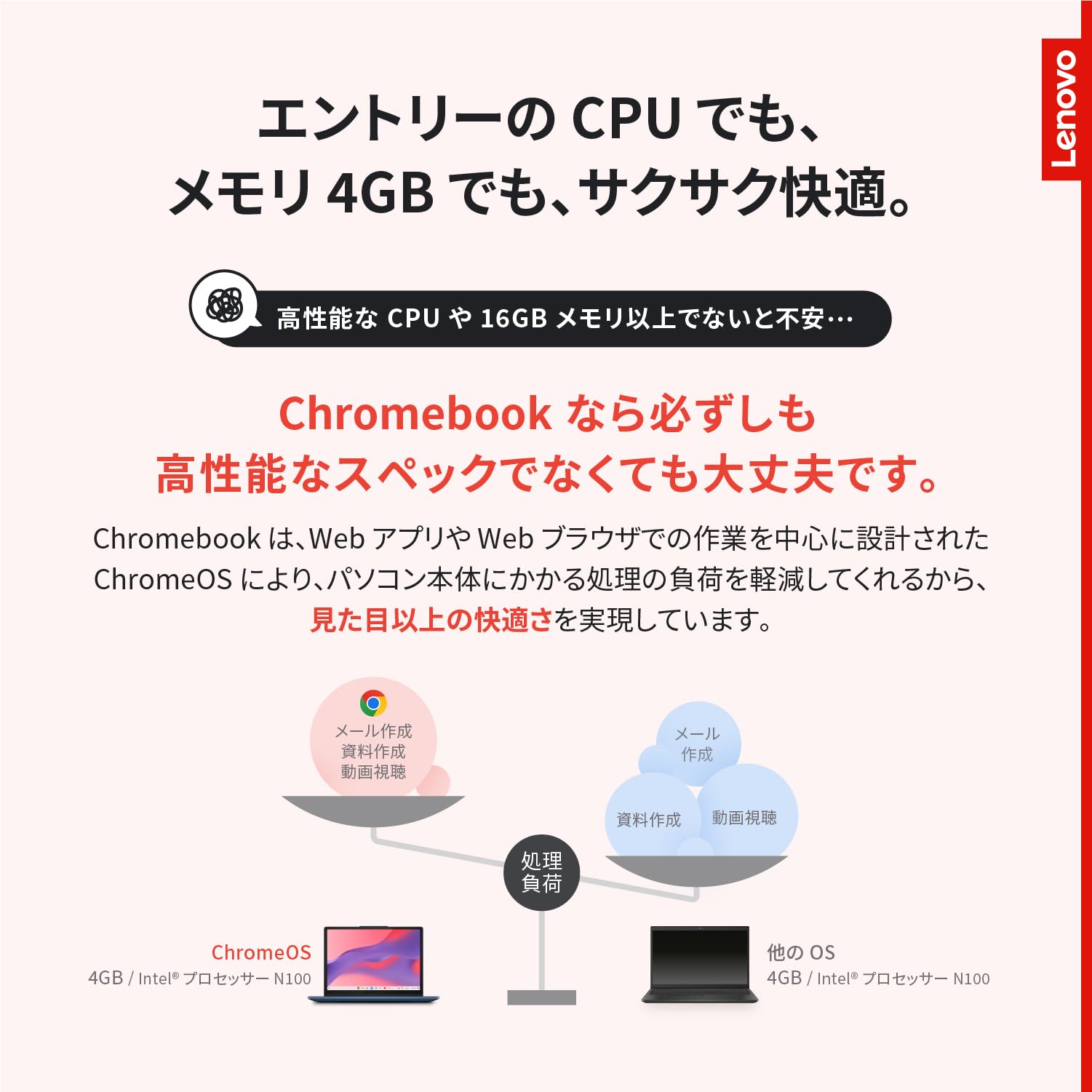 Lenovo Chromebook クロームブック IdeaPad Flex 3i Gen8 12.2インチ インテル® プロセッサー N100搭載 メモリ4GB eMMC 64GB バッテリー駆動12.0時間 重量1.25kg アビスブルー 82XH001KJP