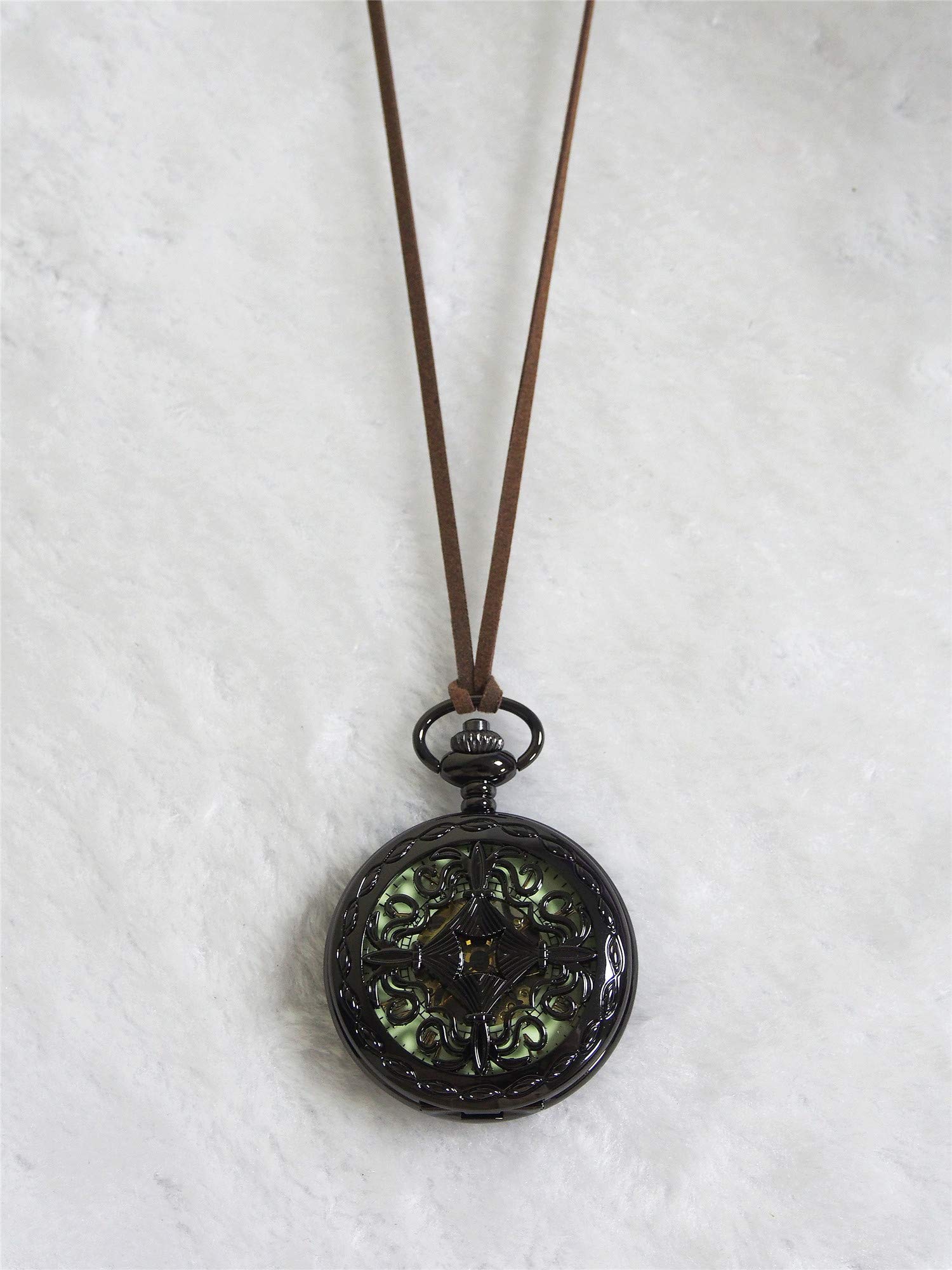 SEWOR Mens Luminous Dial Hand Wind Mechanical Pocket Watch with Brand Leather Gift Box