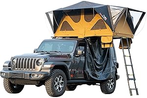 EMKK Roof Top Tent Camping, Aluminium Triangle Shell Camping SUV Car Roof Top Tent, Rooftop Tents for Camping, Hard Shell Cover Car Top Camper Tent, Overlanding Gear Truck Bed Tent Rooftop Tent