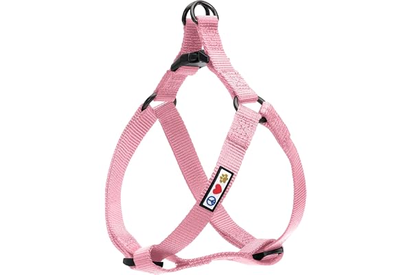 Pawtitas Solid Step-in Dog Harness – Adjustable No-Pull Vest for Puppies to Seniors, Safe & Comfortable XS Millennial Pink