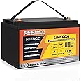 FEENCE 12V100Ah LiFePO4 Battery lithium batteries 12v over 7000+ Deep Cycles Iron Phosphate Battery Low Temp Protection Support in Series/Parallel for RV Camper Solar Golf Cart Marine Battery 100A BMS
