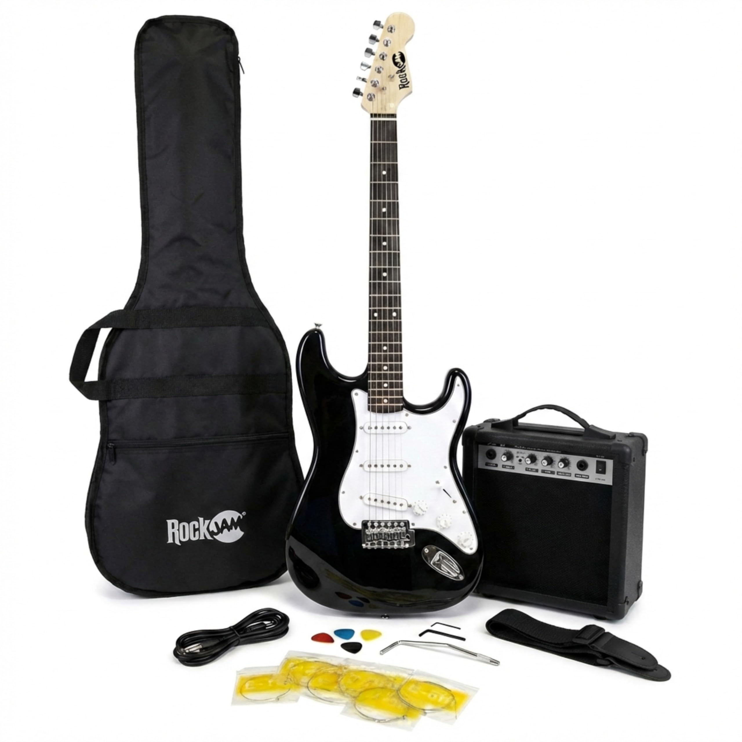 RockJam Electric Guitar Kit with Amp, Bag, Whammy, Strap, Lead, Spare Strings & Lessons