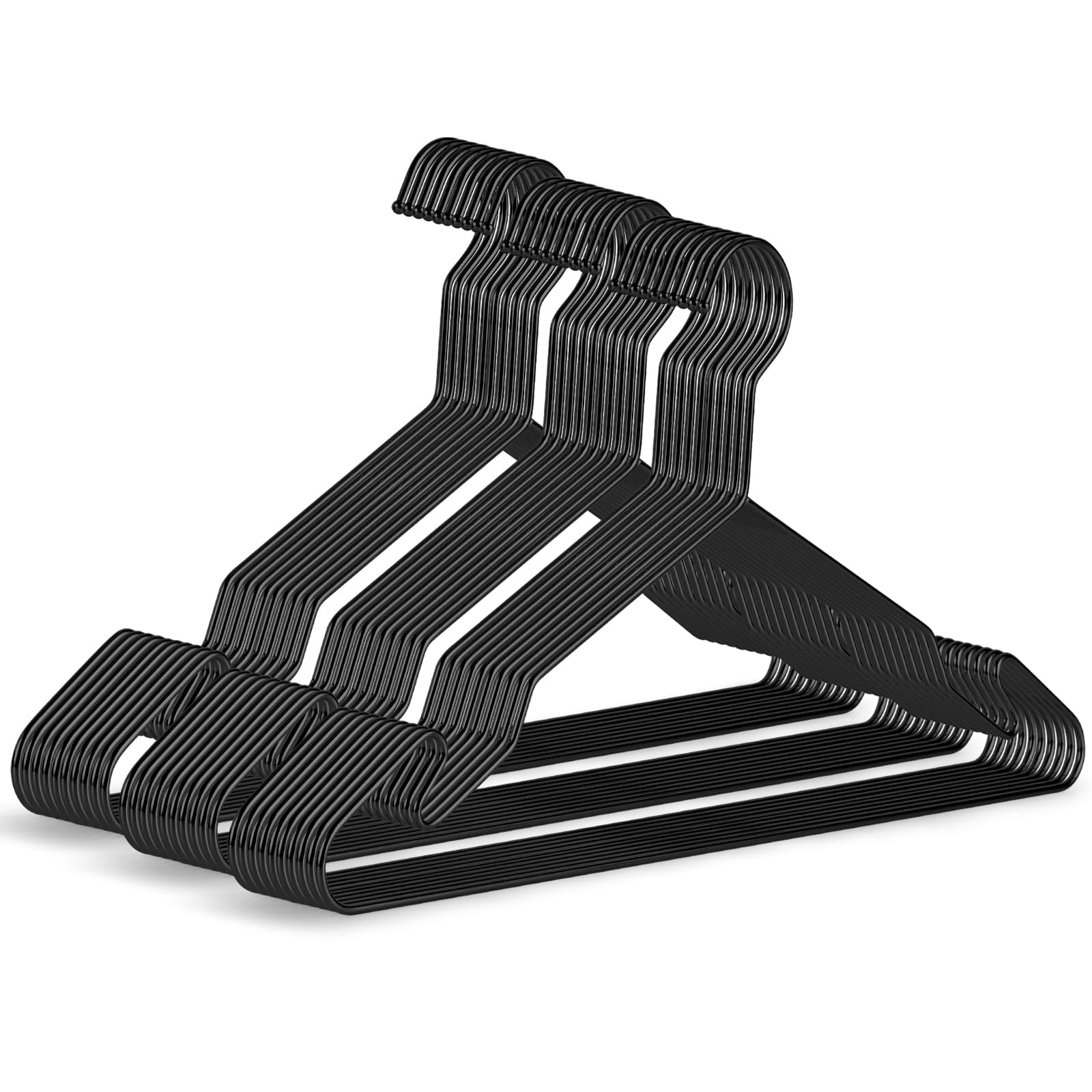Photo 1 of ***PARTIAL SET/ MISSING PIECES*** Black Aluminum Hangers, 16.5 Inch Smooth and Durable Metal Shirt Dress Hanger, Lightweight and Sturdy Metal Hanger for Suit Jackets and Casual Pants (30 Pack)