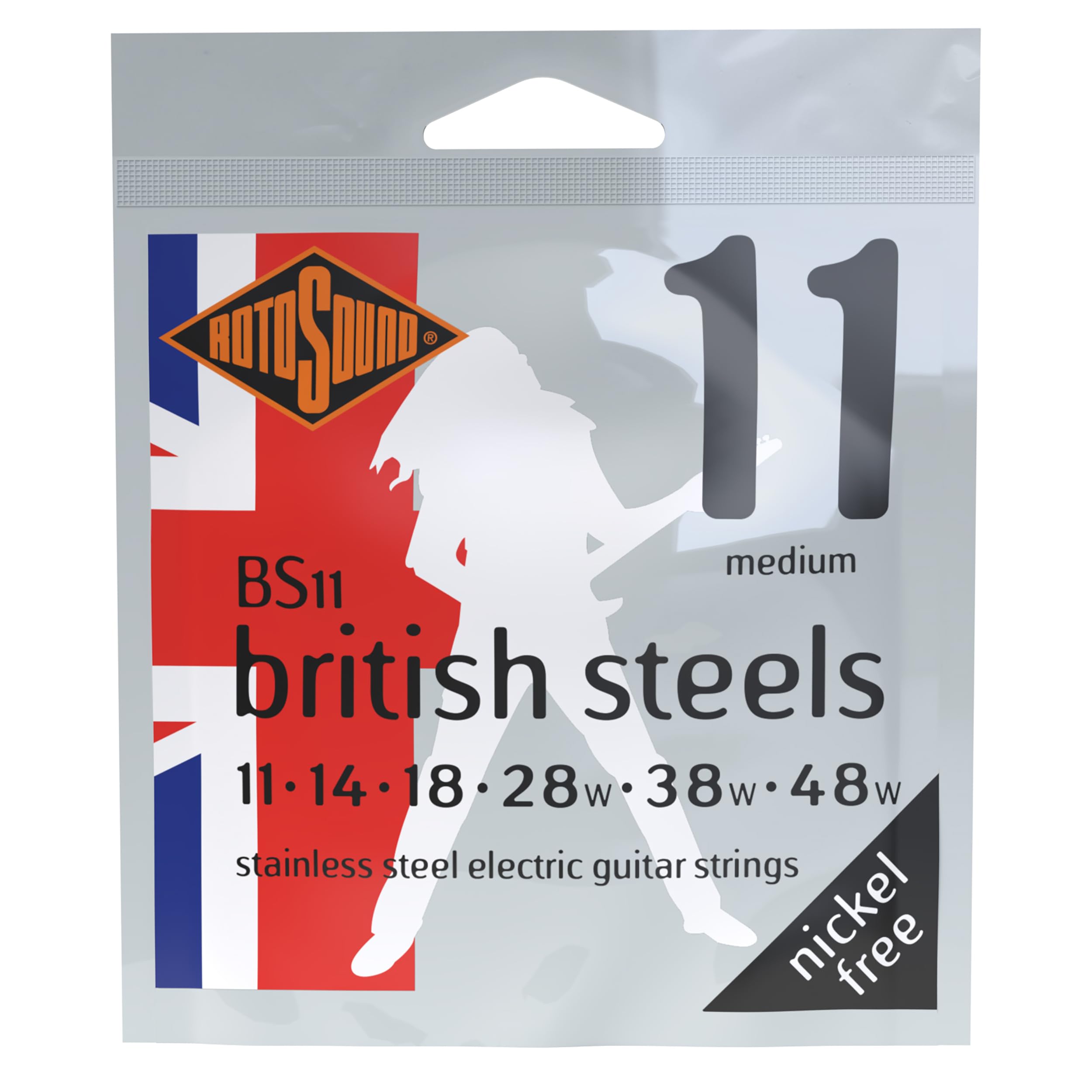 Rotosound BS11 Stainless Steel Medium Gauge Electric Guitar Strings (11 14 18 28 38 48)