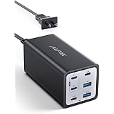 Alfox 200W USB C Charger, 6 Ports GaN PD140W Fast Charging Station, Portable Laptop Charger Block, Compatible with MacBook Pr
