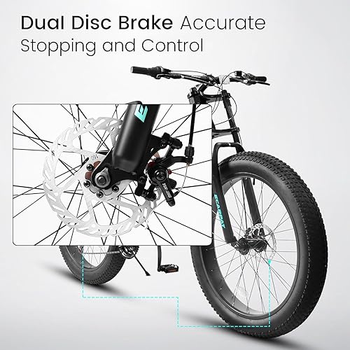 Ecarpat 26x4 Inch Full Suspension Mountain Bike, 21 Speeds Dual