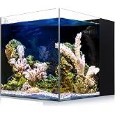 Coralland 8-Gallon Saltwater Aquarium - Ultra Clear Low Iron Glass, 45&deg; Angled Joint Design, Crystal Clear Viewing, Perfect for Marine Fish &amp; Reef Tanks &amp; Freshwater