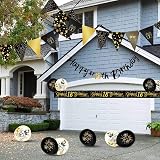 Yontree 14-Piece 18th Birthday Decoration Kit Gold Black 9ft Banner view 9