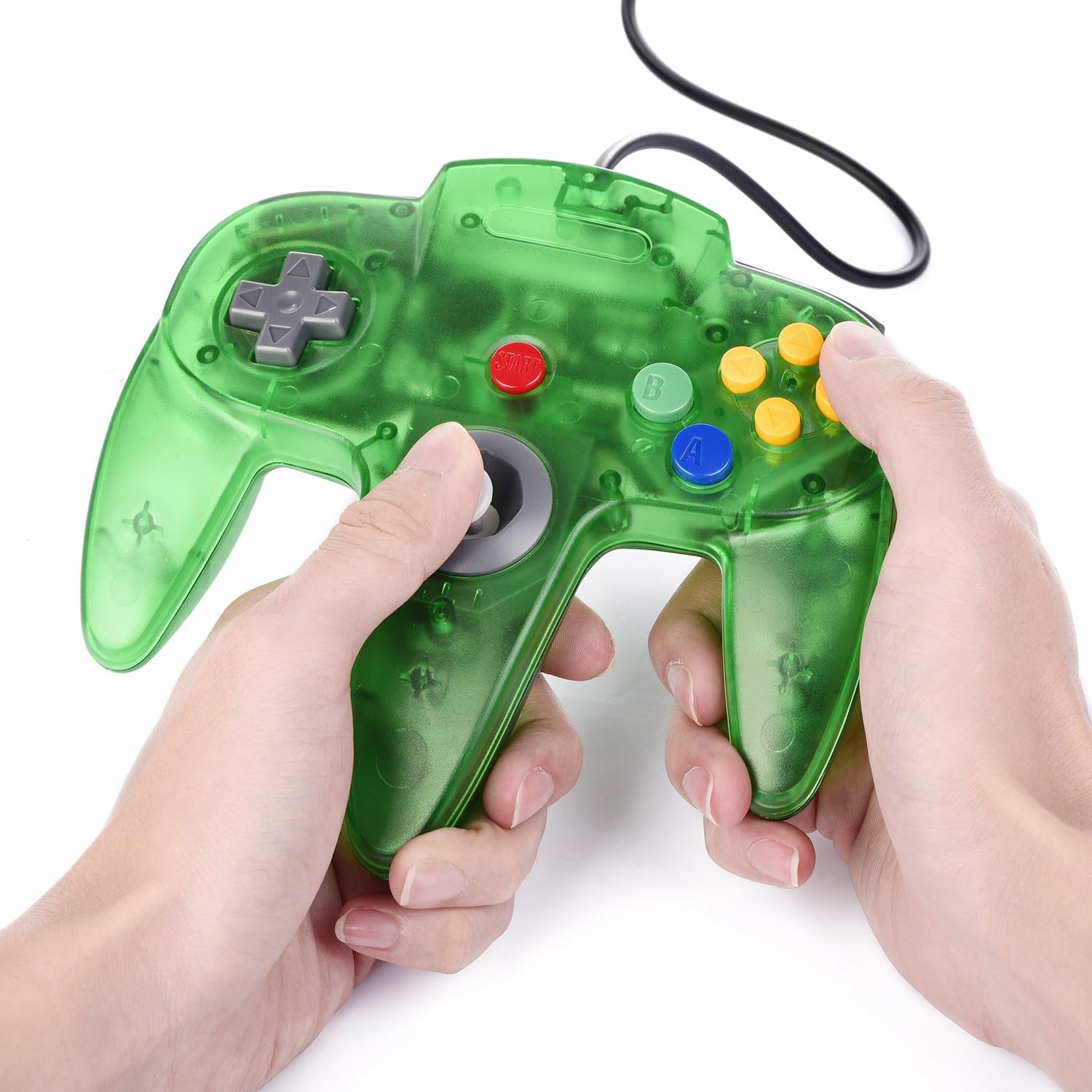 miadore Classic N64 USB Controller,Plu g& Play,Retro Wired Gamepad Joystick Game Controller for Windows PC,Mac,Linux,Raspberry Pi 3 (Clear Green) - Image 4