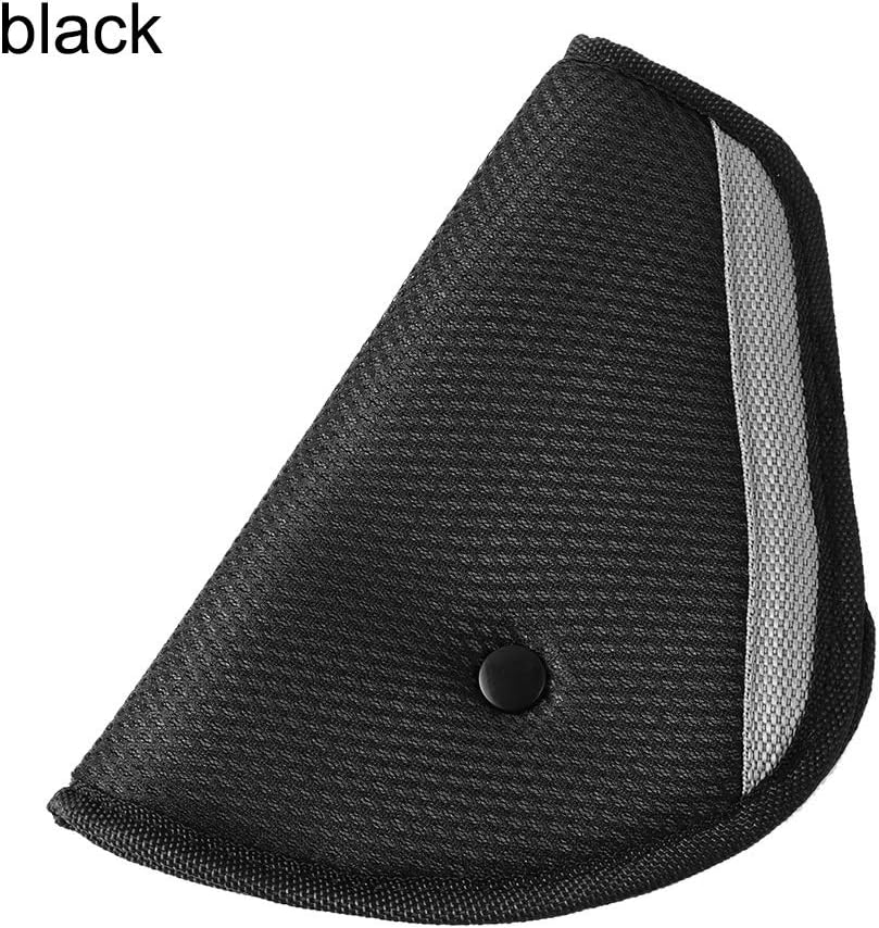 Car Child Safety Cover Triangle Clip Shoulder Harness Strap Adjuster Kids Seat Belt Clip (black)