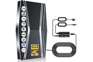 GOXIS 1200+ Miles TV Antenna Indoor,Digital TV Antenna for Smart TV with Strongest Amplifier Signal Booster- High Gain HD TV Antenna for Local Channels -42ft Coax HDTV Cable-Support 8K 4K1080p