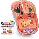 FMOUSE Transparent Wireless Mouse, 2 Cute 2026 Figurines, Tri-Mode, Orange | Rechargeable | USB-A &amp; USB-C Receivers for Mac, iPad, Laptop | 2.4G &amp; Dual Bluetooth | Silent Clicks | RGB | Portable