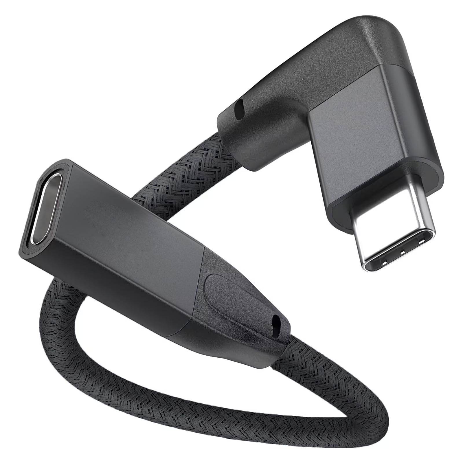 UseBean Right Angle USB C Extension Cable 0.2m, 90 Degree Type C 3.2 Gen2 20Gbps Male to Female 4K Video Extender Short Cord, L-Shape Lead for MacBook, Nintendo Switch, Steam Deck, Galaxy S25 S24