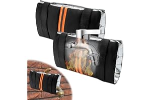 WAYBAS 2Pcs Outdoor Faucet Covers for Winter Freeze Protection, Reusable Insulated Hose Bib Cover with Reflect Strip Waterproof Freeze Miser Water Faucet Insulation Socks Wrap for Outside Garden Spigot Pipe
