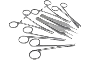 A2Z SCILAB Set of 7 Pieces Scissors Forceps Hemostats Needle Holder Driver Set for Educational Training and Medical Procedures Made of Stainless Steel (A2Z BRAND)