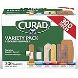 CURAD Assorted Bandages Variety Pack, 300 Count, 6