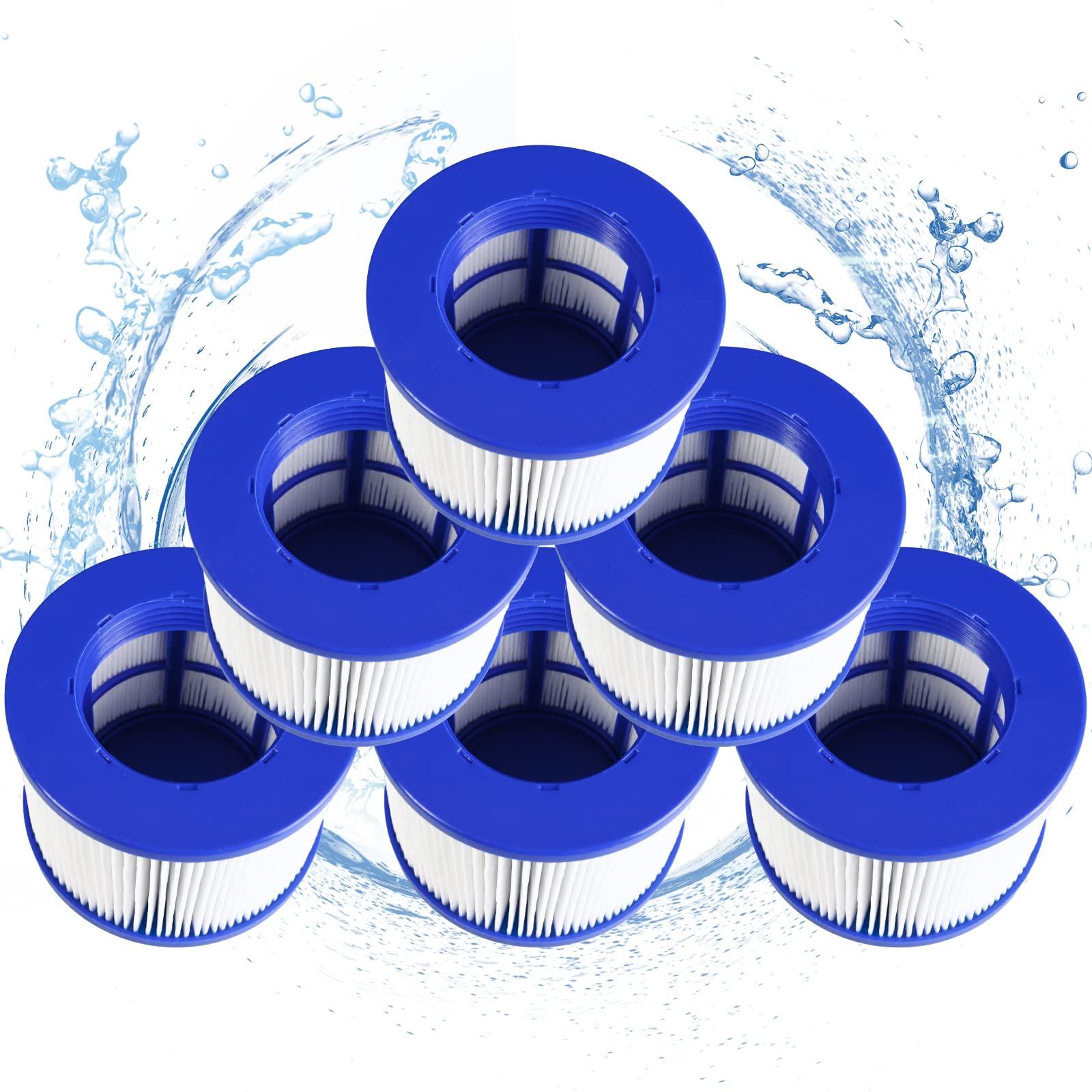 Denkmsd filter for inflatable spa, Infinite spa filter cartridge for Clever Spa 75 * 100 mm filter cartridge, for aquaparx, for aqua spa, for Costyway, for all seasons (6pcs)