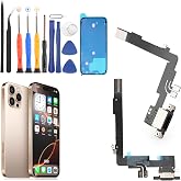 Dock Connector for iPhone 16 Pro Max Charging Port Flex Cable Replacement for iPhone 16 Pro Max A3296 A3084 A3295 A3297 USB Charger Dock Board Connector with Tools(Black)