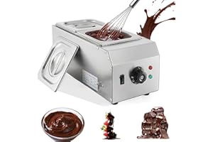 Chocolate Melting Pot, 9 Lbs 2 Tanks Chocolate Tempering Machine Chocolate Melter with TEMP Control 86~185℉, 1000W Stainless 
