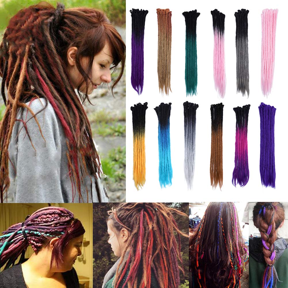 20" Dreadlock ExteT12152nsion Oet Braiding Hair Handmade Brraid Fo0 brown)