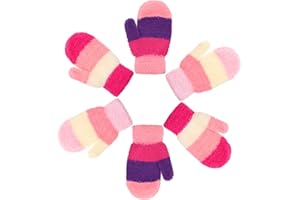 SATINIOR 3 Pairs Toddler Mittens Kids Winter Warm Gloves Baby Soft Stretch Mittens for Boys Girls Children