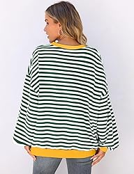 UEU Womens Casual Sweatshirt Striped Pullover Tops