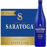 Saratoga Sparkling Water Bottles, 12-Pack - Carbonated Spring Bottled Water - Glass Bottles - 28 Fl Oz