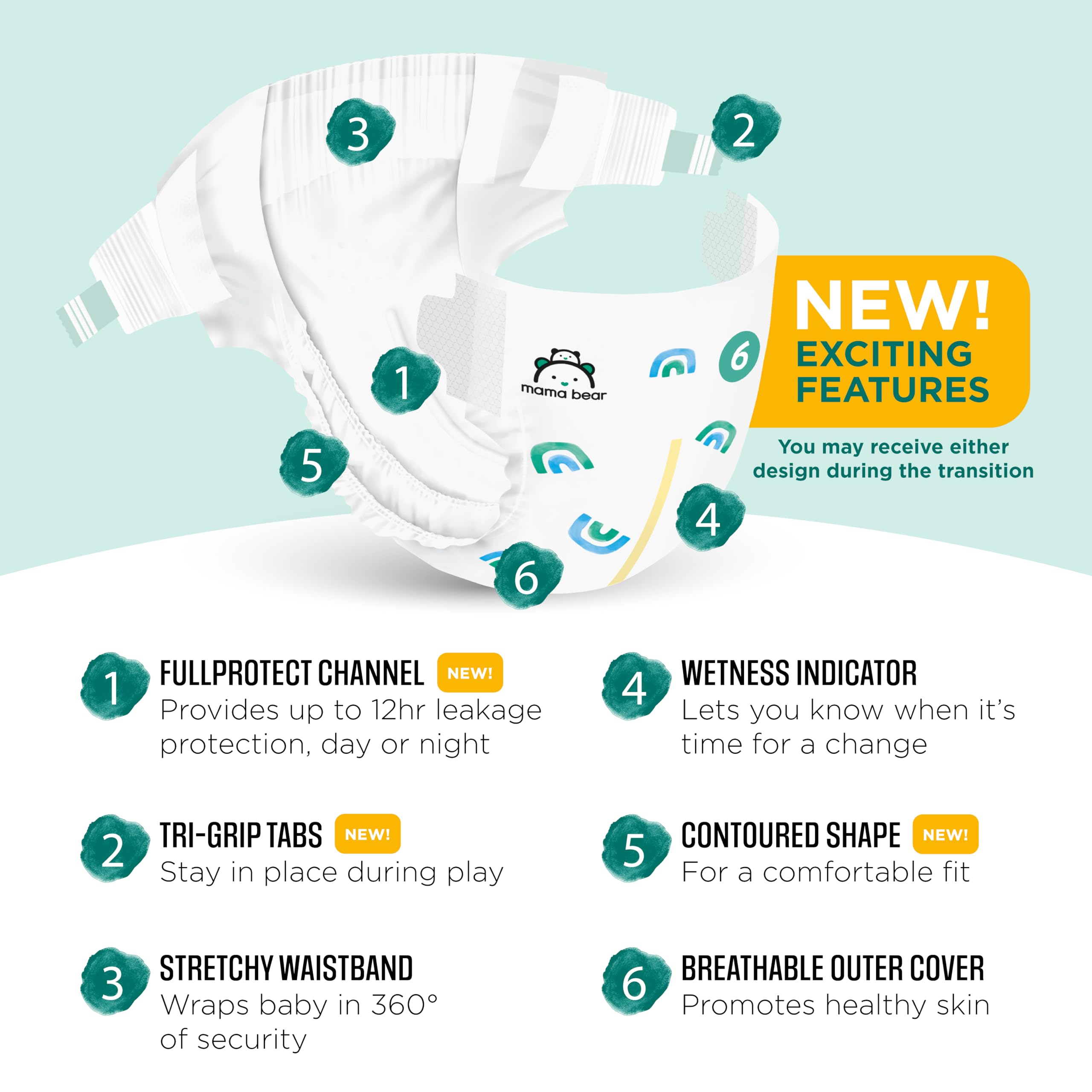 Amazon Brand - Mama Bear Gentle Touch Diapers, Size 6, 108 Count (4 packs of 27)